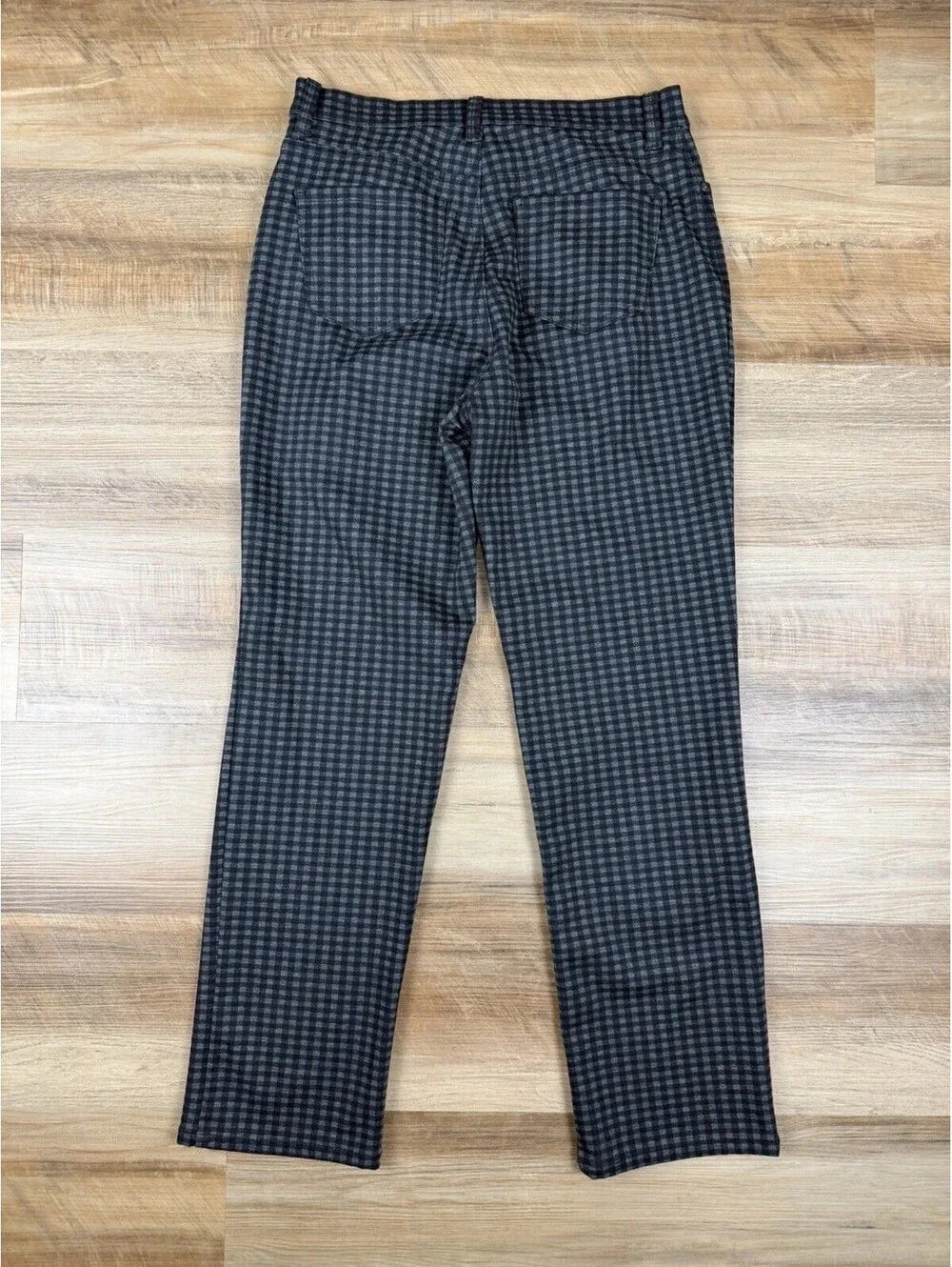 Plaid Gingham Check Gloria Vanderbilt Amanda Jeans / Pants Size 10 Black & Gray